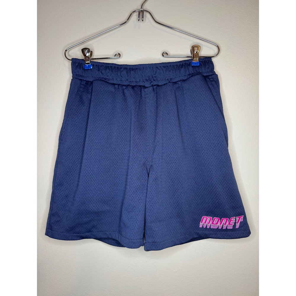 Monet Skateboards Mesh Shorts‎ Mens Medium Blue Y2K Athletic Logo